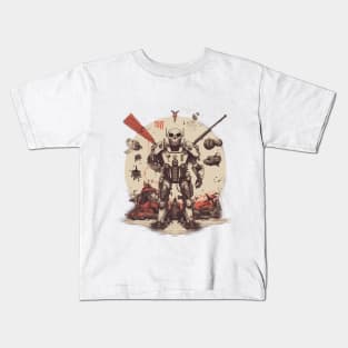 Comic-Style: AI Cyborg Robot Skull and the Apocalypse Kids T-Shirt